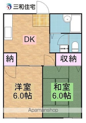 コーポ・オハナ[2DK/35.44m2]の間取図