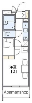 レオパレスレオン米山[1K/20.81m2]の間取図