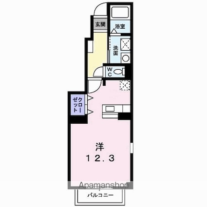 アンビエンテ[1K/35.18m2]の間取図