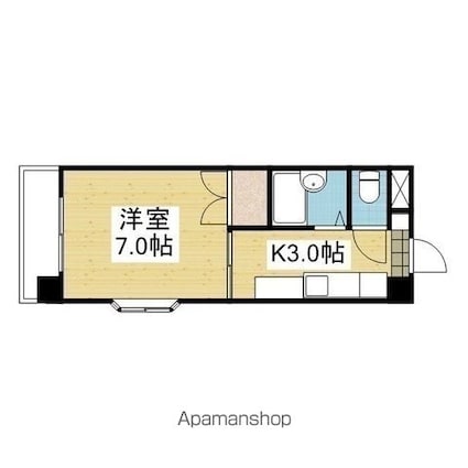 レジデンスヨコオ[1K/22.31m2]の間取図