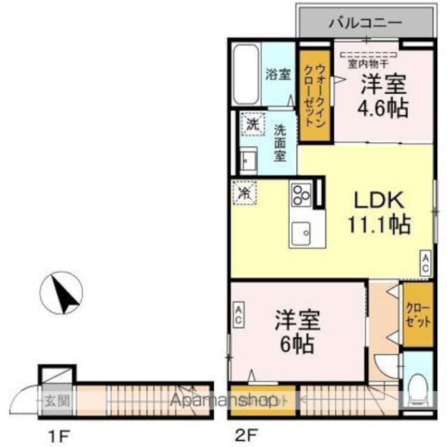 エルドール[2LDK/60.09m2]の間取図