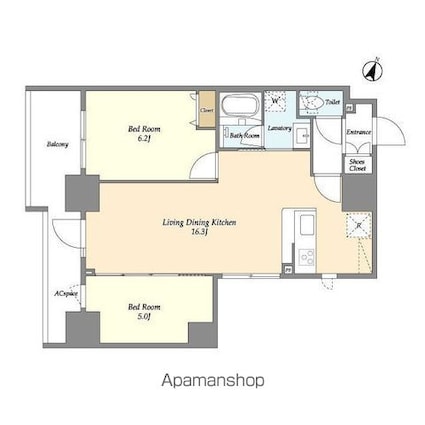 ＫＤＸレジデンス本蓮沼[2LDK/55.2m2]の間取図
