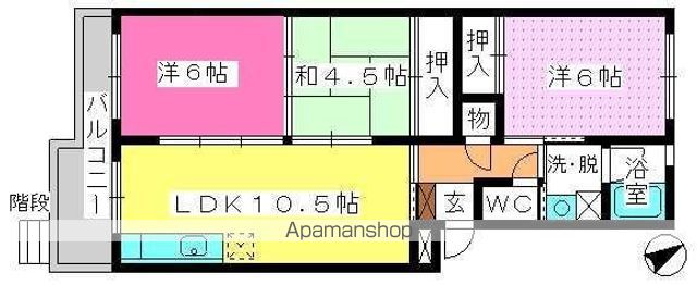 【福岡市東区筥松のマンションの間取り】