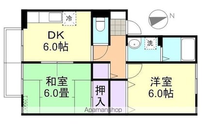 コンチェルト中央　Ｄ棟[2DK/45.42m2]の間取図