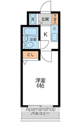 ウィンベルソロ梅ヶ丘[1K/18.48m2]の間取図