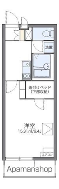 レオパレスリブェール[1K/26.08m2]の間取図