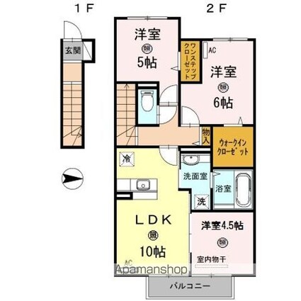 Ｄーｒｏｏｍ内原　Ｂ棟[3LDK/66.67m2]の間取図