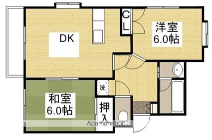 天川ハイツ[2LDK/45.14m2]の間取図