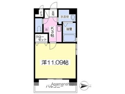 フォルテ山越[1K/32.42m2]の間取図