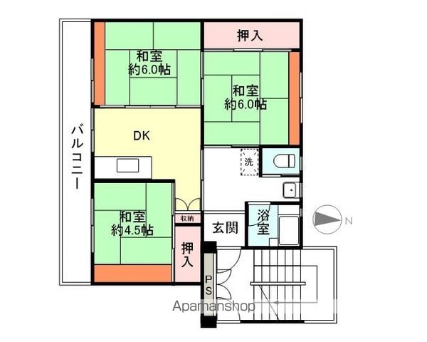 ビレッジハウス富山北3号棟の間取り写真