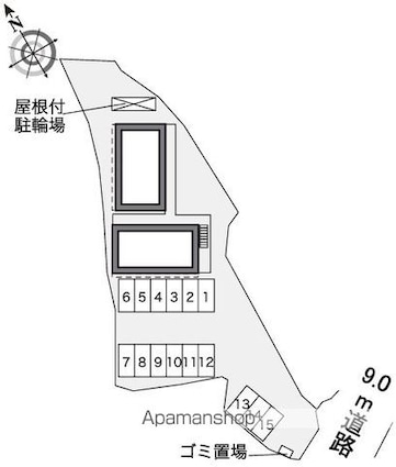 レオパレス広内[1K/23.18m2]の配置図