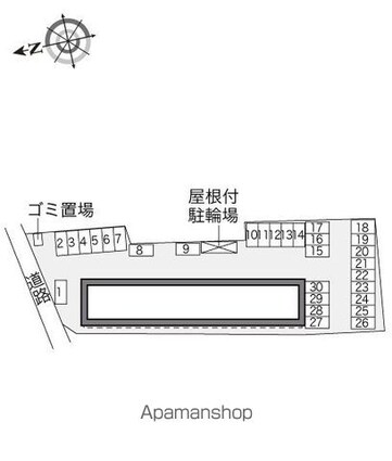 レオパレスボヌール山辺[1K/28.02m2]の配置図