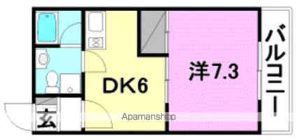 愛媛県松山市三番町７丁目[1DK/29.2m2]の間取図
