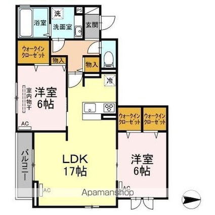 セジュール春日町３[2LDK/68.92m2]の間取図