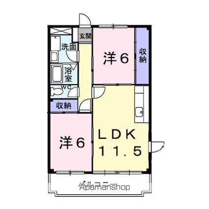 ビュー・セジュール[2LDK/56.51m2]の間取図