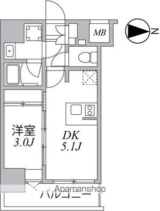 東京都江東区大島１丁目[1DK/25.87m2]の間取図