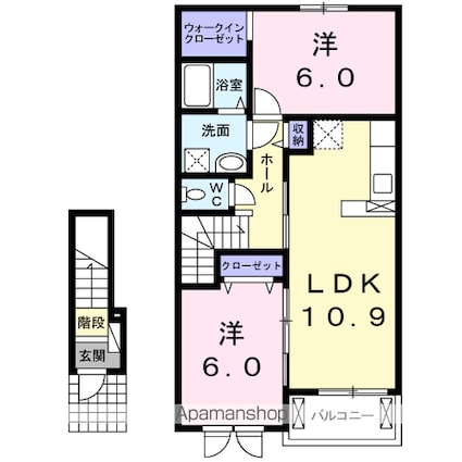 ソフィアガーデンＣ[2LDK/57.64m2]の間取図
