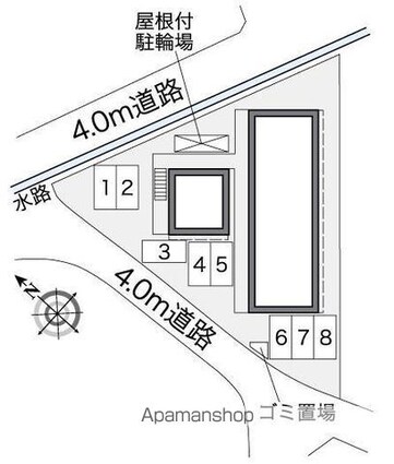 レオパレスＨＩＧＡＳＨＩＮＯ[1K/23.18m2]の配置図