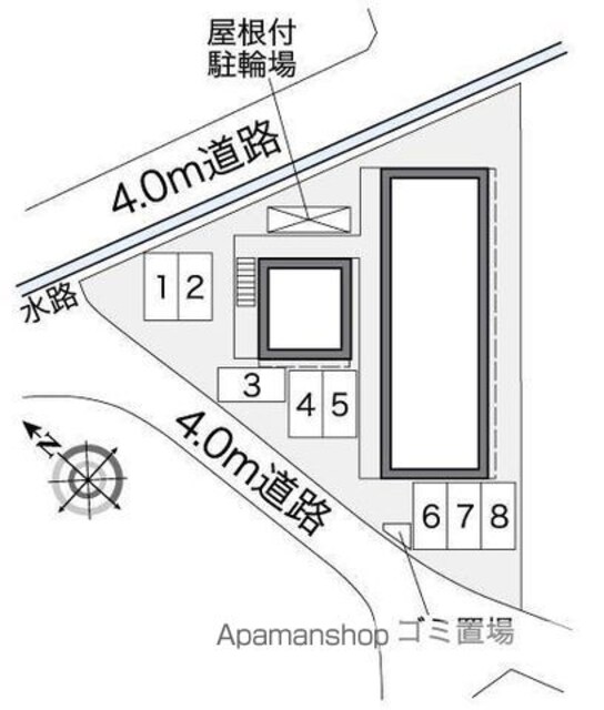 レオパレスＨＩＧＡＳＨＩＮＯ[1K/23.18m2]の配置図