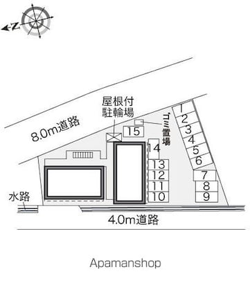 レオパレスパインズハイム[1K/19.87m2]の配置図