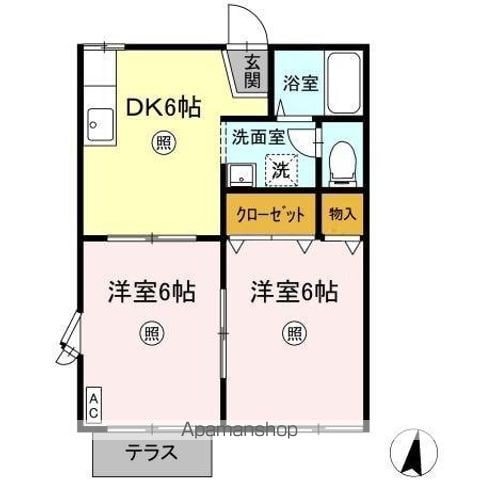 島村コーポ Aの間取り写真