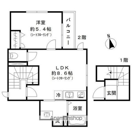 Ｏｓｓｓｉ　Ｓｅｔａｇａｙａ[1LDK/40.88m2]の間取図