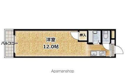 ルミウス南斎院[1R/25.2m2]の間取図