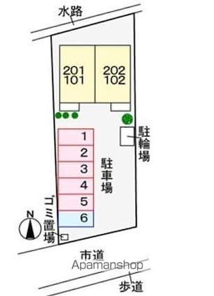 ミニヨン・アンジュ[1LDK/37.76m2]の配置図