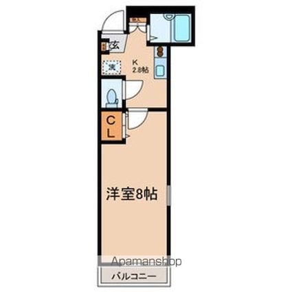 ドルチェ・Ｋ[1K/24.31m2]の間取図
