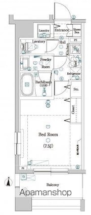 ＤＩＰＳ神楽坂[1K/25.26m2]の間取図