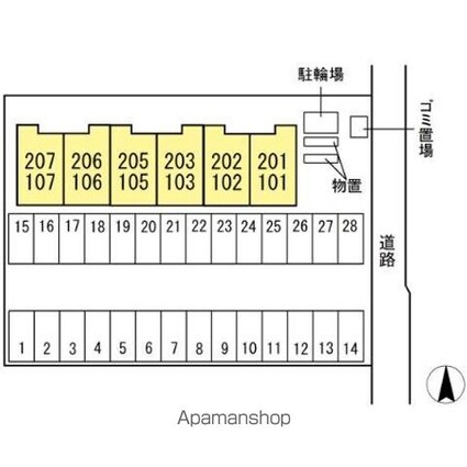 Ｒｉｖｅｒ　Ｗｅｓｔ[1LDK/31.31m2]の配置図