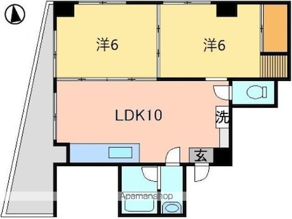 リバーサイド杉岡[2LDK/48.71m2]の間取図