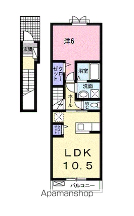 プロスペール[1LDK/44.97m2]の間取図