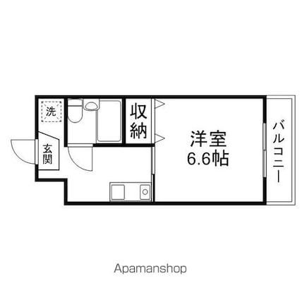 クローバーハイツⅠ[1K/20.16m2]の間取図