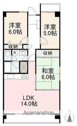 フィオーレ上福岡[3LDK/70.4m2]の間取図