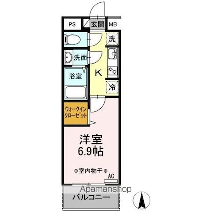 東京都小金井市梶野町５丁目[1K/25.19m2]の内装1