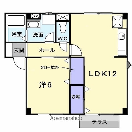 メゾン光峰Ａ棟[1LDK/44.3m2]の間取図