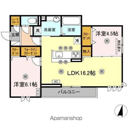 ＥＳＰＥＬＩＡ[2LDK/59.39m2]の間取図
