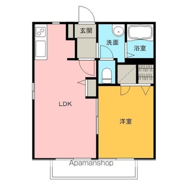 福島県福島市笹谷字前谷地[1LDK/39m2]の間取図