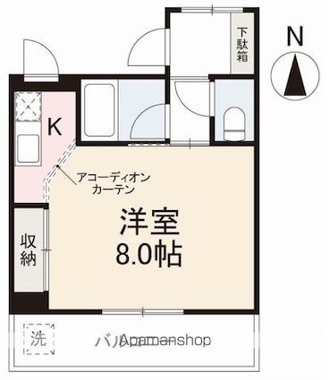バウハウスクボタ[1K/26.33m2]の間取図