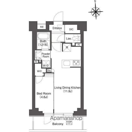 バウスステージ練馬豊玉[1LDK/40.61m2]の間取図