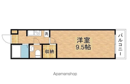 フラット茜[1K/27.16m2]の間取図