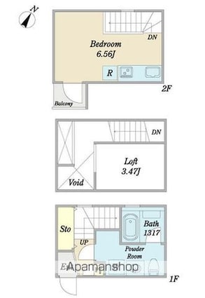 東京都世田谷区北烏山６丁目[1R/26.33m2]の間取図