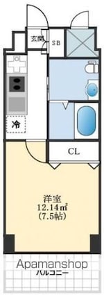 スタツィオーネＡＪＩＫＩ[1K/25.12m2]の間取図