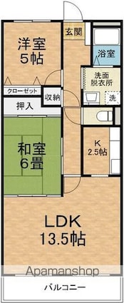 長野県松本市並柳２丁目[2LDK/68.9m2]の間取図