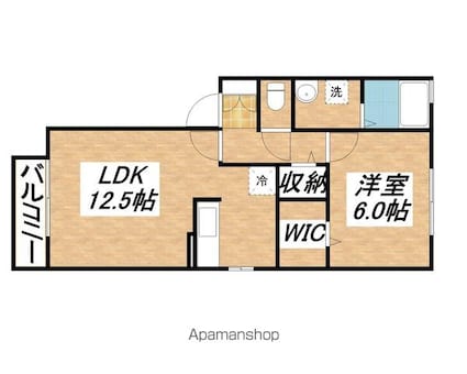 東京都立川市砂川町６丁目[1LDK/46m2]の間取図