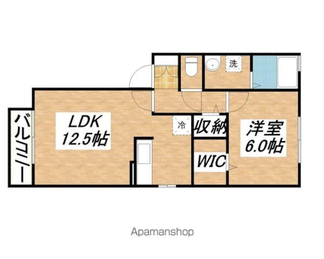 東京都立川市砂川町６丁目[1LDK/46m2]の間取図