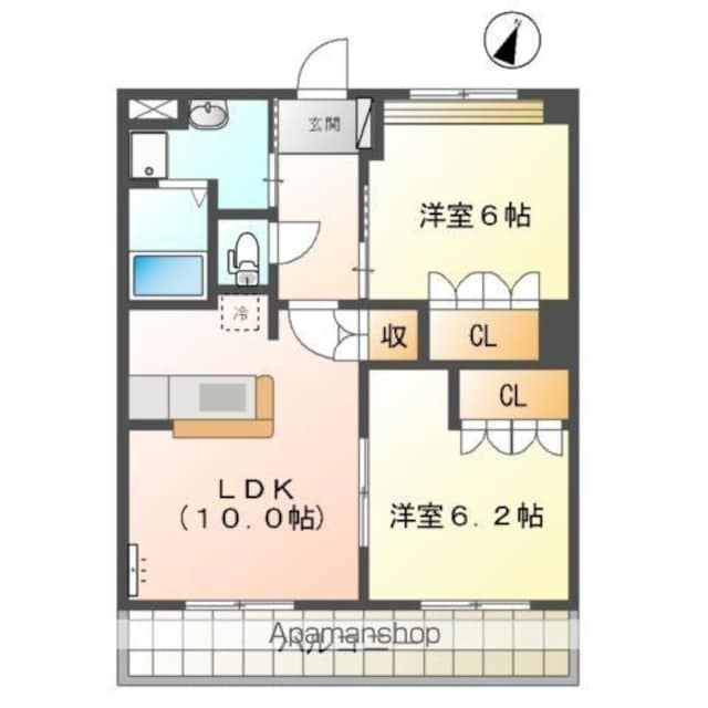 Ｔ’ｓ　ＶＩＬＬＡＧＥ[2LDK/51.66m2]の間取図