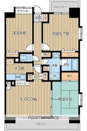 ＣＩＴＹ　ＳＰＩＲＥ　西葛西[2SLDK/70m2]の間取図