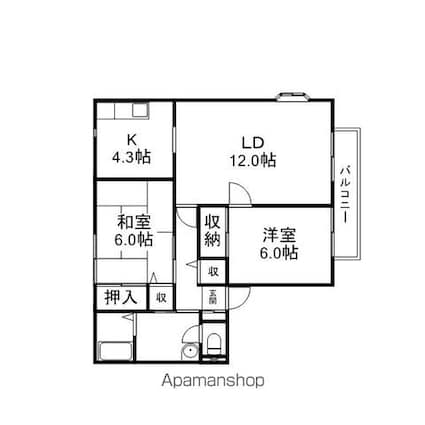 サンガーデン野洲[2LDK/60.35m2]の間取図